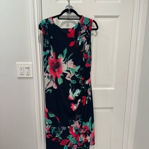 Ralph Lauren Pink and Red Sheath Midi Dress